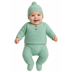 Conjunto Malha Botões - 3 Peças